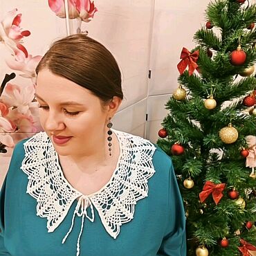 Аксессуары ручной работы. Ярмарка Мастеров - ручная работа Воротник на завязках съёмный белый. Handmade.