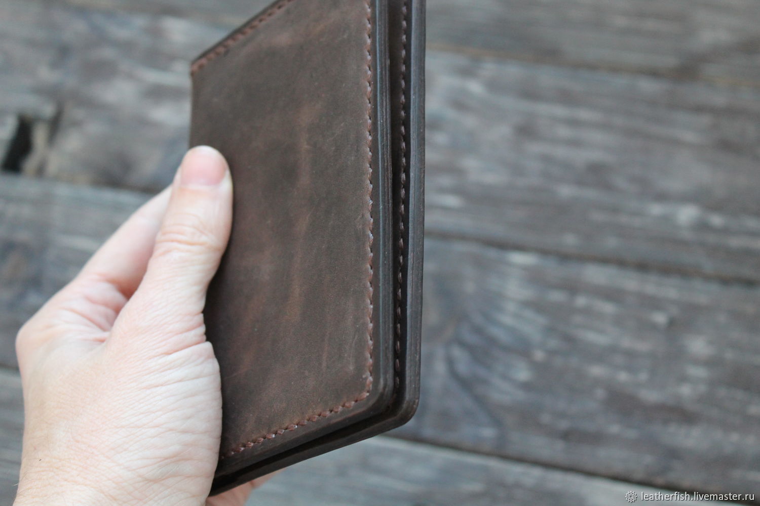 Кожаный кошелек-обложка для документов на заказ в интернет-магазине ...