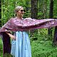 Felted scarf snow lingonberry, long scarf with ties, Wraps, Berdsk,  Фото №1