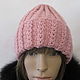 Beanie hat in powdery color, half-wool. Caps. Cozy corner (nadejdamoshkina). My Livemaster. Фото №6
