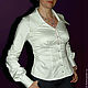 Order Shirt female office white 'Constance'. Lana Kmekich (lanakmekich). Livemaster. . Blouses Фото №3