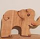 Wooden elephant, elephant, Montessori, Stuffed Toys, Volgograd,  Фото №1