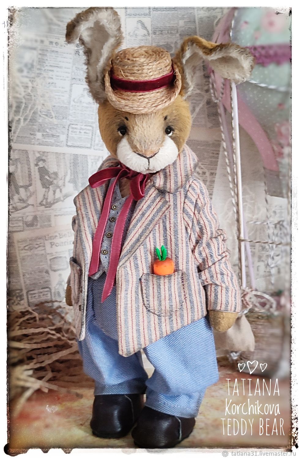 Патрик кролик в технике тедди – заказать на Ярмарке Мастеров – RGS3GRU ...