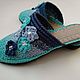 Knitted Slippers-flip-flops on the sole (yarn-cotton ), Slippers, Vyazniki,  Фото №1