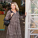 Платье с отложным воротником в темно-коричневую клетку art.243b. Платья. MUHA (vintagechic). Интернет-магазин Ярмарка Мастеров.  Фото №2