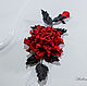 Decoration leather rose Red. Brooch leather Red and black. Brooches. lanssveta. Online shopping on My Livemaster.  Фото №2
