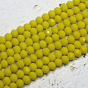 Материалы для творчества handmade. Livemaster - original item Beads 60 pcs faceted 4/3 mm Yellow opaque. Handmade.
