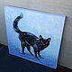 Oil painting ' Black cat on a winter walk'. Pictures. Zhanne Shepetova. Online shopping on My Livemaster.  Фото №2