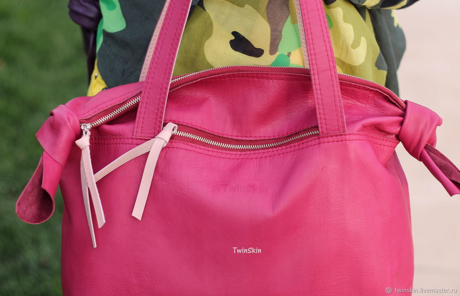 Вишневая сумка кожаная женская, Узлы, тоут, через плечо клюквенный в ...