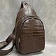 Crossbody bag, made of genuine crocodile leather, in brown color, Crossbody bag, St. Petersburg,  Фото №1