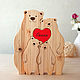 Деревянные фигурки Семья медведей. Статуэтки. Wooden Owl I Мастерская изделий. Ярмарка Мастеров.  Фото №6
