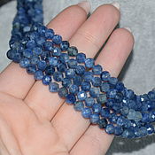 Работы для детей, handmade. Livemaster - original item Natural Kyanite Beads with Cut. Handmade.