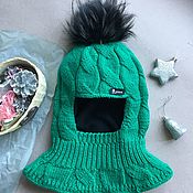 Шапка-шлем зимняя Горнолыжник вязаная, детская, для мальчиков