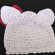 HAT-CAT 'Hello Kitty' knitted summer. Caps. Gala Devi (crochet design). My Livemaster. Фото №5