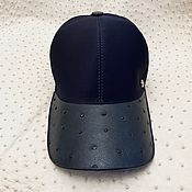 Аксессуары handmade. Livemaster - original item Baseball cap made of genuine ostrich leather and water-repellent fabric!. Handmade.