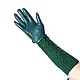 Size 7. Winter gloves made of genuine green leather and knitwear. Vintage gloves. Butichok from N.. My Livemaster. Фото №4