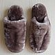 Men's sheepskin Slippers light brown, Slippers, Moscow,  Фото №1