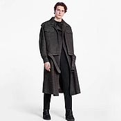Мужская одежда handmade. Livemaster - original item Men`s raincoat, crocodile skin, nubuck leather, dark grey!. Handmade.