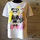Bearbrick Coco Chanel hand-painted t-shirt. T-shirts. Koler-art handpainted wear. My Livemaster. Фото №6
