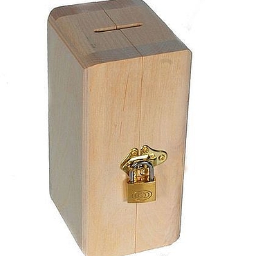 Копилка-монетница деревянная для декорирования, Кошелек | Код товара: 104023