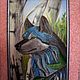 Painting in mixed media. Blue wolf. Pictures. Comfort-art (Comfort-art). Online shopping on My Livemaster.  Фото №2