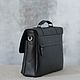 Order Men's leather messenger bag 'Vincent' (Black). DragonBags - Men's accessories. Livemaster. . Brief case Фото №3