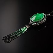 Украшения handmade. Livemaster - original item Green Pendant Amadeus. Green chrysoprase. Long pendant. Handmade.