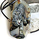 White tiger-oil painting on natural agate, Pendants, Moscow,  Фото №1