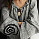 Ethnic Linen Tunic «Graphite» Hand-made Melange Native Midi Dress, Dresses, Moscow,  Фото №1