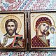 Икона бисером "Христос-Спаситель и Пресв.Богородица Казанская". Иконы. Домовёнок Кузя. Интернет-магазин Ярмарка Мастеров.  Фото №2