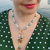 Украшения handmade. Livemaster - original item Necklace. pearls, hematite and mother of pearl. Handmade.