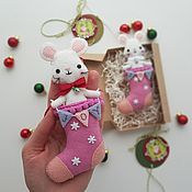 Сувениры и подарки handmade. Livemaster - original item Handmade Christmas tree toy made of felt Mouse. Handmade.