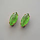 Винтажные стразы 15х7 мм цвет Green Crackle, Стразы, Истра,  Фото №1