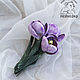 Purple Crocus Leather Brooch. Brooches. medwedkoLeather. Online shopping on My Livemaster.  Фото №2