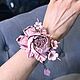 Order Leather Bracelet Dance of Roses Dusty Rose Handmade with Flowers. ms. Decorator. Livemaster. . Bead bracelet Фото №3