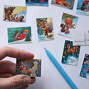 Куклы и игрушки handmade. Livemaster - original item Postcards 10 pcs. NEW YEAR `S (1:12, 1:6, 1:4). Handmade.