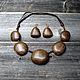 Necklace with earrings made of stained oak, Necklace, Moscow,  Фото №1