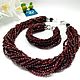 Garnet necklace and bracelet ' Evening in the color of Bordeaux», Necklace, Moscow,  Фото №1