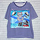 T-shirt vest print cat sailor in vest hand painted, T-shirts and undershirts for men, St. Petersburg,  Фото №1