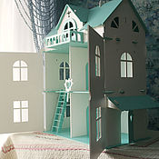 Куклы и игрушки handmade. Livemaster - original item Кукольный дом для Барби  "Лена" бирюзовый. Handmade.