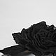 Rose brooch made of fabric 'Black Rose', Brooches, Zheleznogorsk,  Фото №1
