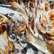 Материалы для творчества handmade. Livemaster - original item Fabric: Devore silk with animal print. Handmade.