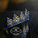 Золотая корона с голубыми кристаллами. Серьги. Юнна. Ярмарка Мастеров.  Фото №4