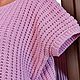 Вязаный топ из хлопка женский  розовый холодный оттенок рисунок ажур. Топы. AccessoriesWool мягко и комфортно. Ярмарка Мастеров.  Фото №9