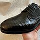 Men's derby, made of genuine crocodile leather, in black. Derby. SHOES&BAGS. My Livemaster. Фото №6