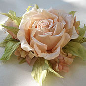 Украшения handmade. Livemaster - original item Silk flowers.Fabric Decoration Brooch Hair Clip Silver ROSE.. Handmade.