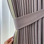Для дома и интерьера handmade. Livemaster - original item Grey curtains with olive edging. Handmade.