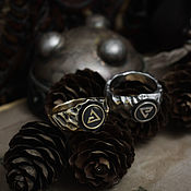 Украшения handmade. Livemaster - original item Witcher`s ring with magic signs. The Witcher. bronze silver.. Handmade.