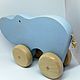 Wooden toy Hippo. Rolling Toys. Shop Grizunok teether. My Livemaster. Фото №4