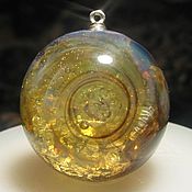 Украшения handmade. Livemaster - original item Pendant "A galaxy sphere" No.1, gold, violet, blue. Large marble. Handmade.